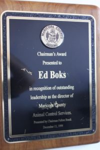 Ed Boks and Maricopa County BOS Award